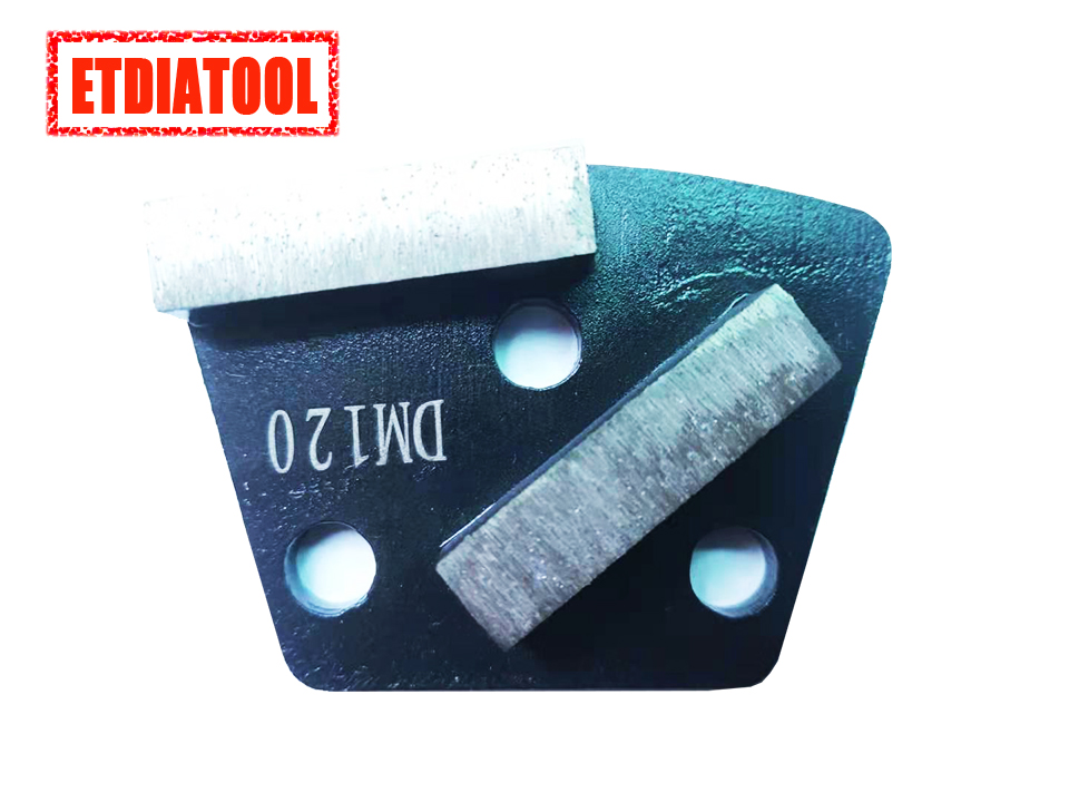 Trapezoid Metal Diamond Grinding Shoes Double Bar 120#