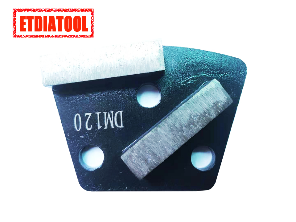 Trapezoid Metal Diamond Grinding Shoes Double Bar 120#